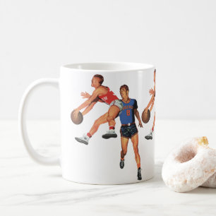 Vintage-Sport, Basketballspieler in einem Spiel Tasse