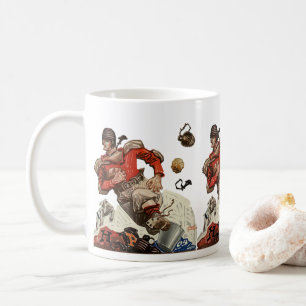 Vintage-Sport-Fußball-Quarterback-Spieler läuft Tasse
