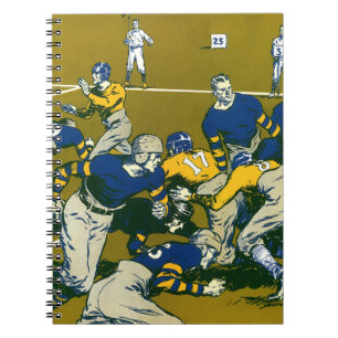 Vintage-Sport-Fußballspiel, Gold- gegen Blaue Mann Notizblock