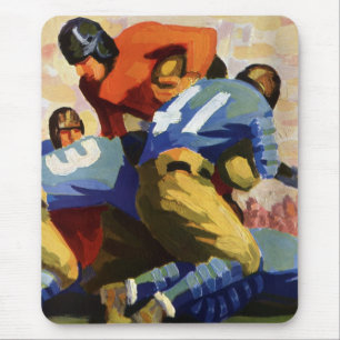 Vintage-Sport, Fußballspieler in einem Spiel Mousepad