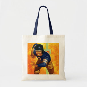 Vintage-Sport-Fußballspieler-Quarterback-Laufend Tragetasche
