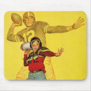 Vintage-Sport, Junge als zukünftiger Football-Quar Mousepad