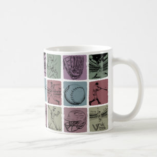 Vintage-Sport-Kunst-Trinkgefäß Baseball-Liebhaber- Kaffeetasse