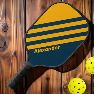 Vintage Sport Mondlicht Gezeiten Doppelstreifen mi Pickleball Schläger