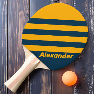 Vintage Sport Mondlicht Gezeiten Doppelstreifen mi Tischtennis Schläger