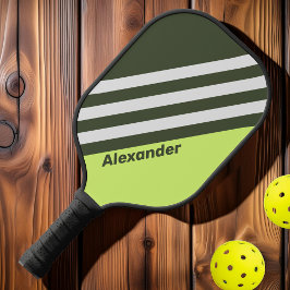 Vintage Sport Moss Fade Streifen mit Namen Pickleball Schläger