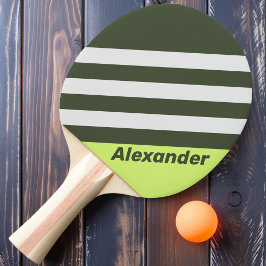 Vintage Sport Moss Fade Streifen mit Namen Tischtennis Schläger