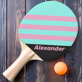 Vintage Sport Night Prism Streifen mit Namen Tischtennis Schläger