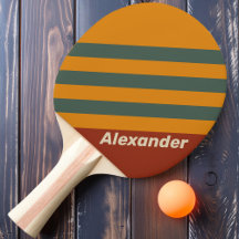 Vintage Sport Orange Rost Streifen mit Namen