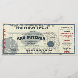 Vintage-Sport-Pass Bar Mitzwa Einladung