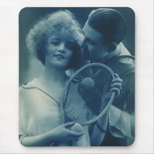 Vintage-Sport Tennis, Liebe und Romantik Mousepad