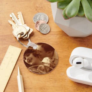 Vintage-Sport Tennis, Liebe und Romantik Schlüsselanhänger