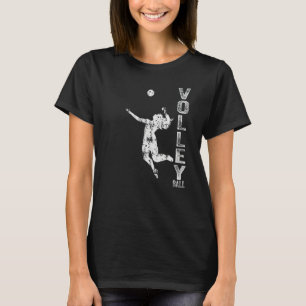 Vintage Sport Volleyball Volleyball Frau Silhouet T-Shirt