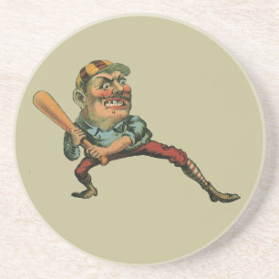 Vintage-Sport, wütender Baseballspieler-Schlagmann Sandstein Untersetzer