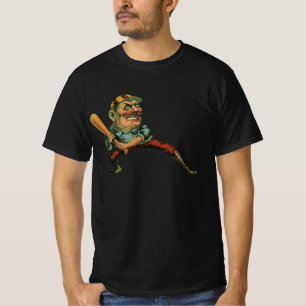 Vintage-Sport, wütender Baseballspieler-Schlagmann T-Shirt