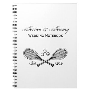 Vintage Sportaktivitäten Tennis Racquet Tennis Notizblock