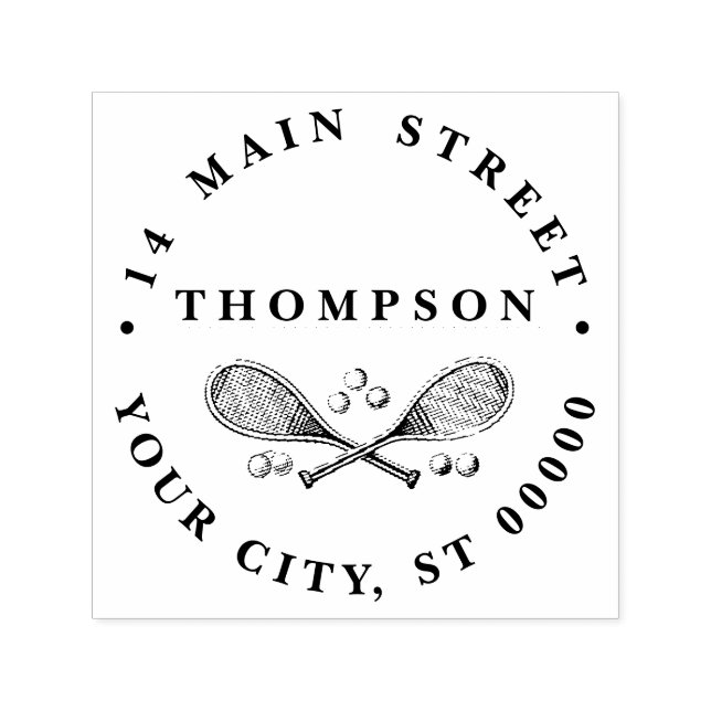 Vintage Sportaktivitäten Tennis Racquet Tennis Permastempel (Design)