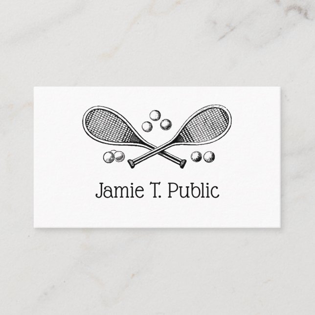Vintage Sportaktivitäten Tennis Racquet Tennis Visitenkarte (Vorderseite)