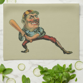 Vintage Sportarten, Angry Baseball Player Batter Geschirrtuch