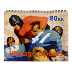 Vintage Sportarten, Baseball, Fußball und Basketba Kalender