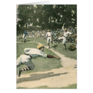 Vintage Sportarten, Baseballspieler, der in Zuhaus