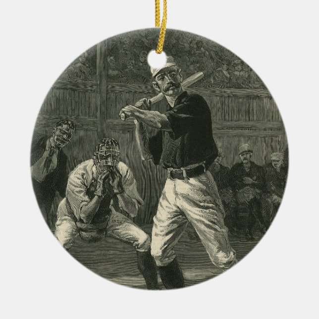 Vintage Sportarten, Baseballspieler von Thulstrup Keramikornament (Vorne)