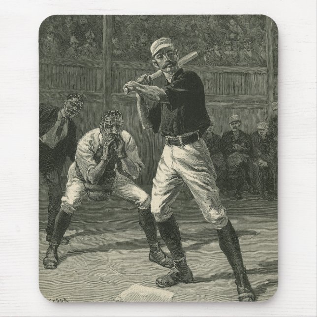Vintage Sportarten, Baseballspieler von Thulstrup Mousepad (Vorne)
