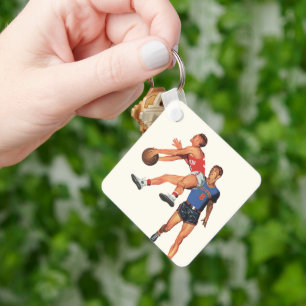 Vintage Sportarten, Basketball-Spieler im Spiel Schlüsselanhänger