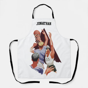 Vintage Sportarten, Basketball-Spieler im Spiel Schürze