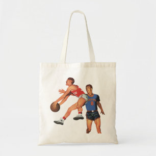 Vintage Sportarten, Basketball-Spieler im Spiel Tragetasche