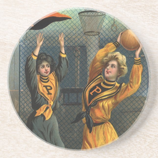 Vintage Sportarten, Frauenbasketballmannschaft bei Getränkeuntersetzer (Vorne)