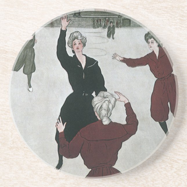 Vintage Sportarten, Frauenbasketballspieler im Spi Getränkeuntersetzer (Vorne)