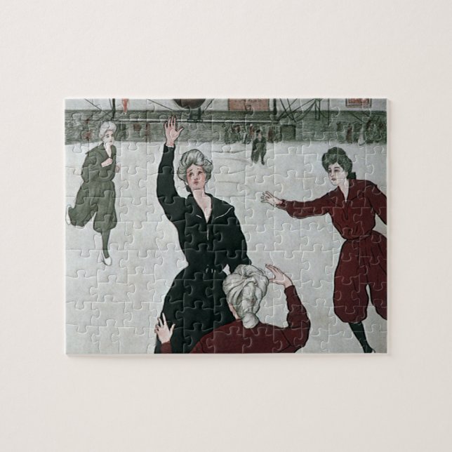 Vintage Sportarten, Frauenbasketballspieler im Spi Puzzle (Horizontal)