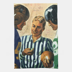 Vintage Sportarten, Fußball-Schiedsrichtermünzen Geschirrtuch