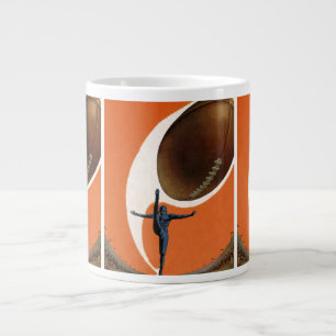 Vintage Sportarten, Fußball-Spieler, die den Ball  Jumbo-Tasse