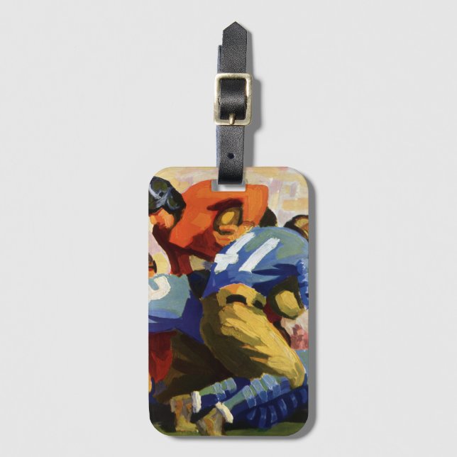 Vintage Sportarten, Fußballspieler Gepäckanhänger (Vorderseite Vertikal)