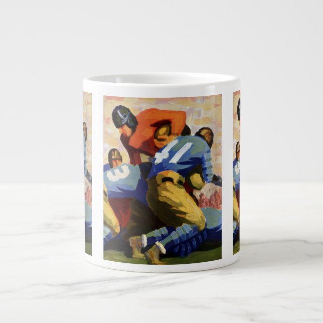 Vintage Sportarten, Fußballspieler Jumbo-Tasse (Vorderseite)