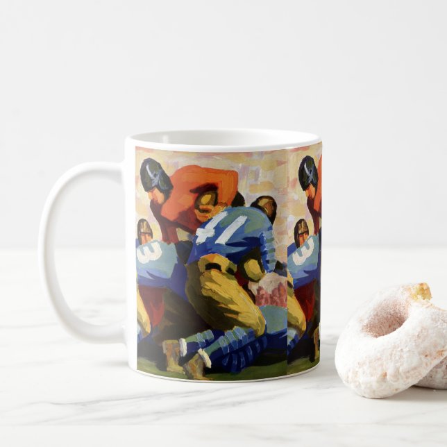 Vintage Sportarten, Fußballspieler Tasse (Mit Donut)