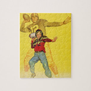 Vintage Sportarten, Junge als zukünftige Fußball Q Puzzle