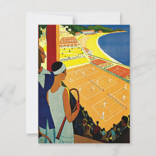 Vintage Sportarten, Tenniseinladung in Monte Carlo Einladung