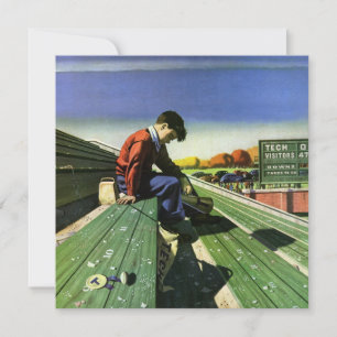 Vintage Sportarten, trauriger Fußballfan mit Megap