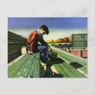 Vintage Sportarten, trauriger Fußballfan mit Megap Postkarte