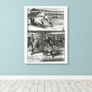Vintage Sportarten, Viktorianische Baseballteams f Leinwanddruck