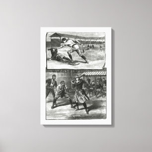 Vintage Sportarten, Viktorianische Baseballteams f Leinwanddruck