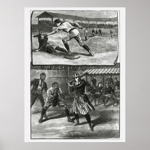 Vintage Sportarten, Viktorianische Baseballteams f Poster
