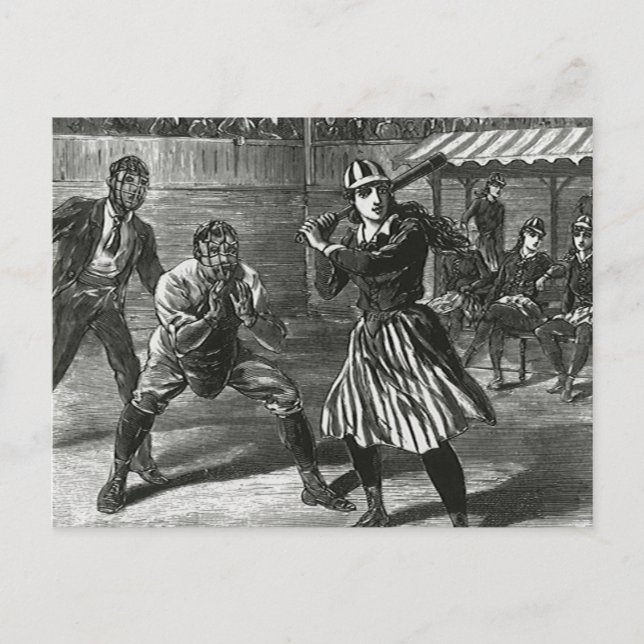 Vintage Sportarten, Viktorianische Baseballteams f Postkarte (Vorderseite)