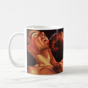 Vintage Sportboxen, Boxer beim Schlagkampf Kaffeetasse