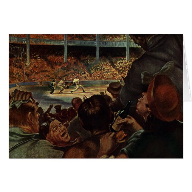 Vintage Sportfans im Baseballstadion (Vorderseite (Horizontal))