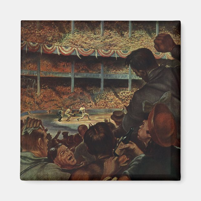 Vintage Sportfans im Baseballstadion Magnet (Vorne)