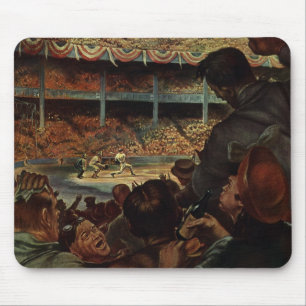 Vintage Sportfans im Baseballstadion Mousepad